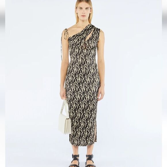 Nanushka Camille Brushstoke Animal Jersey Dress Medium NWT - Picture 1 of 14